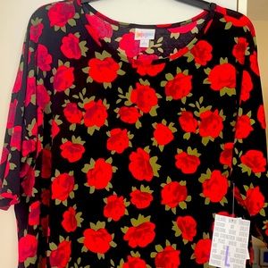 Rose printed L LuLaRoe Irma